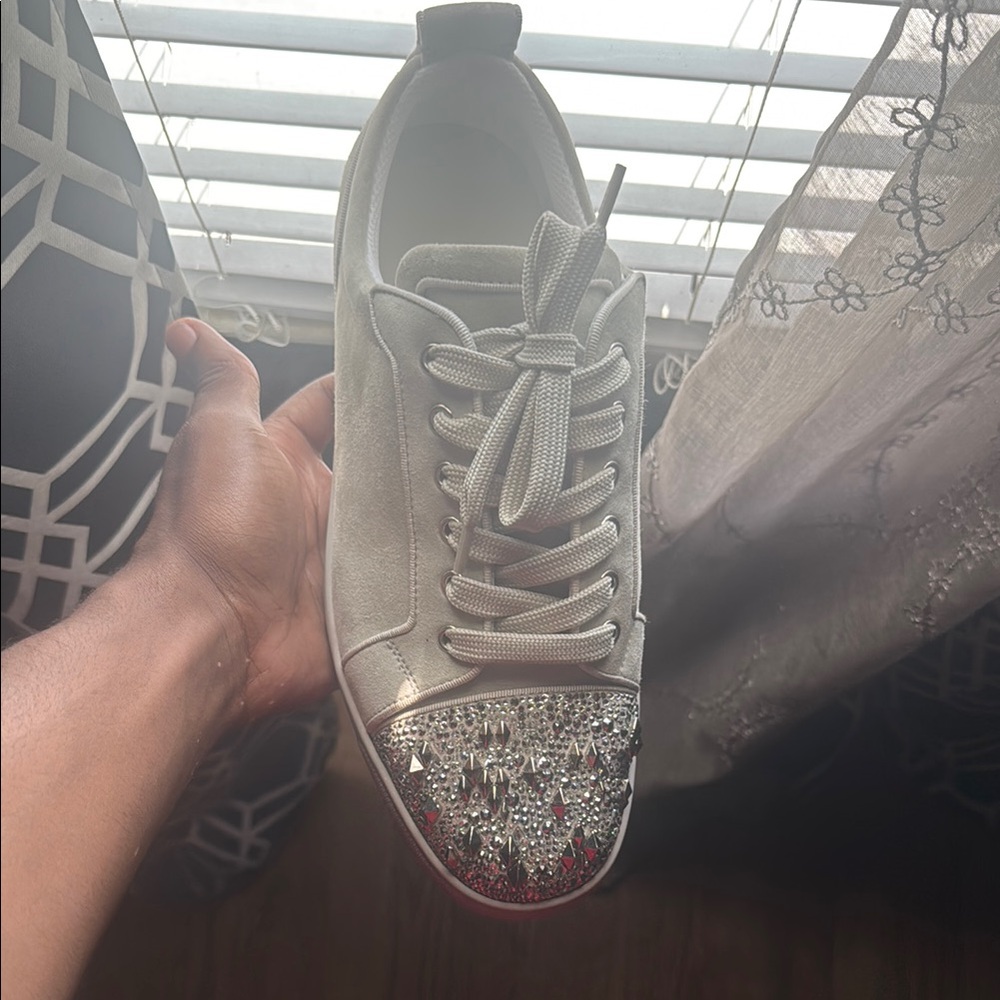 Christian Louboutin Silver Embellished Sneakers